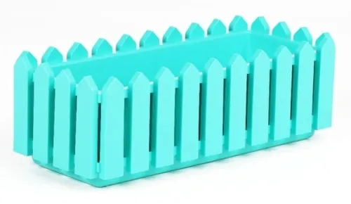 Кашпо уличное Лардо прямоугольное, из полипропилена, бирюзовое, размером 468х188х160мм, объемом 14л / все для сада