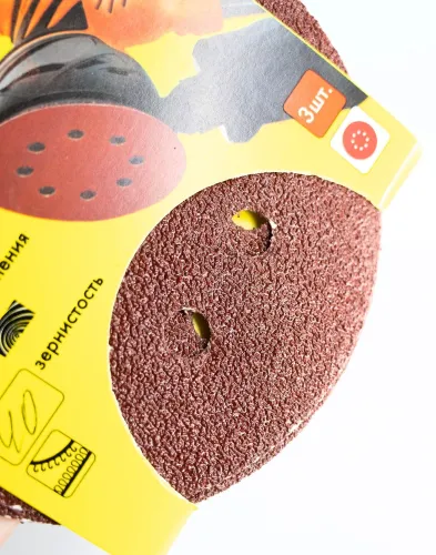 Круг шлифовальный ORIENTCRAFT / Ориенткрафт с липучкой, абразив, зернистость P40, диаметр 125мм, 3шт. / оснастка