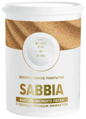Декоративное покрытие Vincent Decor / Винсент Декор Sabbia с фактурой мелкого перламутрового песка, матовое, на акриловой основе, 1л / лакокрасочные материалы