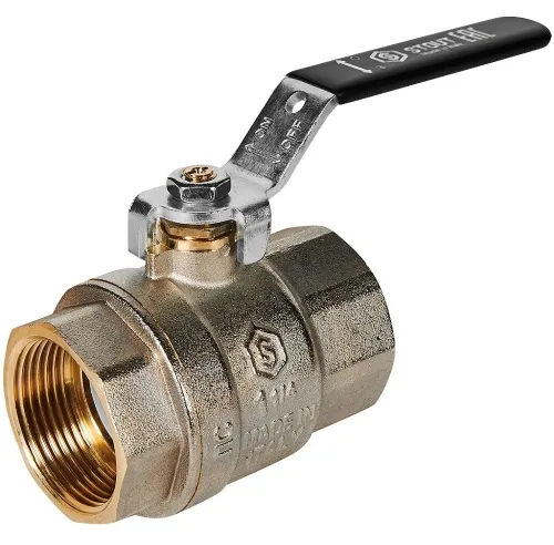 Кран шаровый для воды Stout / Стаут прямой полнопроходной, ручка рычаг, латунь, цвет желтый, диаметр присоединения 15мм, резьба 1 1/4" / запорная арматура