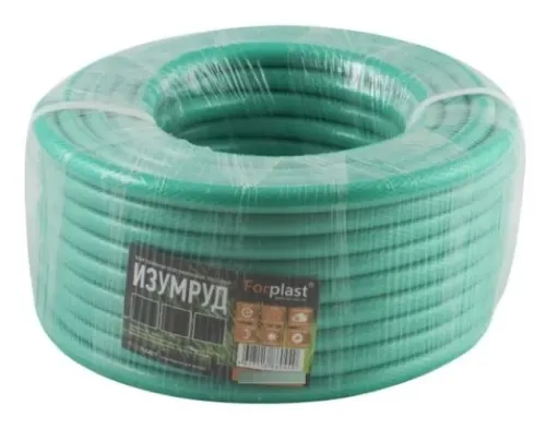 Шланг поливочный ForPlast / ФорПласт Изумруд армированный, из ПВХ, диаметр 3/4дюйма, 50м / все для сада