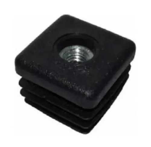 Заглушка для труб MIXTON / Микстон квадратная с резьбой М8, из пластика, черная, 20х20мм, 2шт. / крепеж и фурнитура