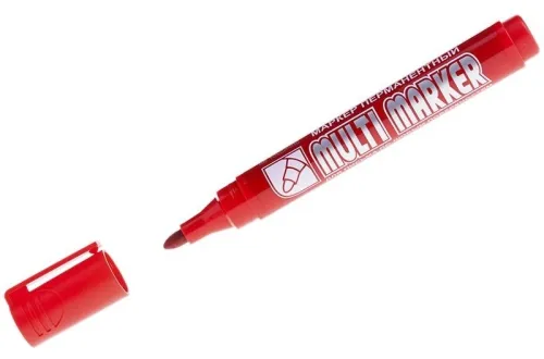 Маркер Crown Multi Marker CPM-800 перманентный, красный