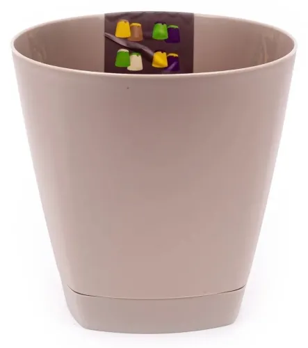 Горшок для цветов INGREEN Amsterdam, пластик, молочный шоколад, 2.5л