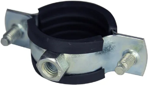 Хомут сантехнический MasterProf / МастерПроф для труб диаметром 31-35мм (1") с резиновым уплотнением, шурупом и дюбелем, из оцинкованной стали / крепеж