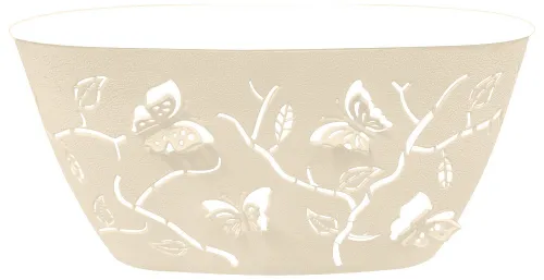 Горшок для цветов INGREEN / Ингрин Plast Team Butterflies с дренажными отверстиями, из полипропилена, цвет молочный туман, 4л / дом и сад