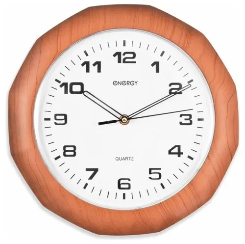 Часы настенные Energy / Энерджи ЕС-15 кварцевые, многоугольные, из пластика, цвет бежевый, 301х301х42мм / товары для дома