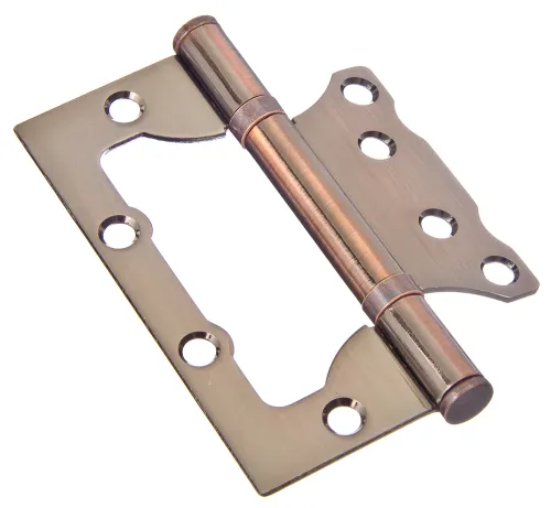 Петля мебельная СКОБЯНОЙ накладная, металлическая, цвет медь, 100мм, 2шт. / фурнитура