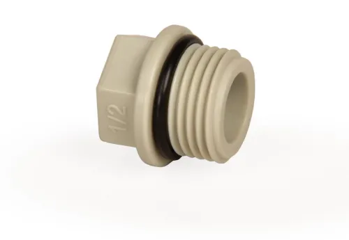 Заглушка канализационная Lammin резьбовая PPR 1/2" серый