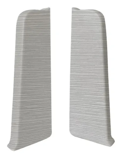 Заглушки для плинтуса MIXTON / Микстон 7032 левая и правая, ПВХ, цвет серый, 70×20мм, 2шт. / строительство и ремонт