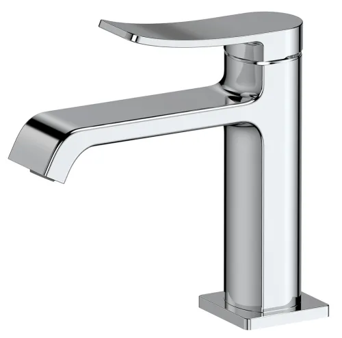 Смеситель TOKITO / Токито KIOTO для раковины, однорычажный, из латуни, цвет хром, излив 130мм, под отверстие диаметром 35мм / сантехника