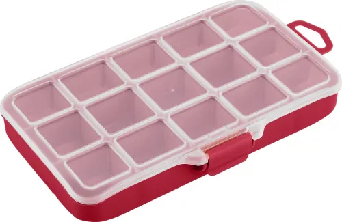 Органайзер BLOCKER / Блокер Expert 8" для хранения мелочей с прозрачной крышкой, из полипропилена, красный, 205х130х33мм / оборудование для мастерской