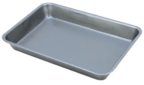 Противень Mallony / Маллони MAL-K001M для выпечки, прямоугольный, с антипригарным покрытием, стальной, серый, размером 30.5×21.5×3.8см / товары для кухни