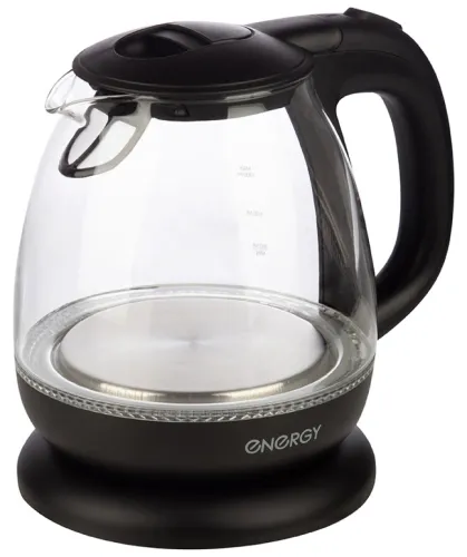 Чайник электрический ENERGY E-296, стекло, 1л, 900Вт, черный
