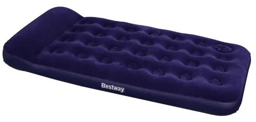 Матрас надувной Bestway / Бествей 67224 полуторный, со встроенным ножным насосом, из ПВХ, синий, 188×99×28см / товары для дома и отдыха