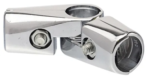 Соединитель для труб Element / Элемент угловой регулируемый стальной, цвет хром, диаметр 25мм / фурнитура для мебели