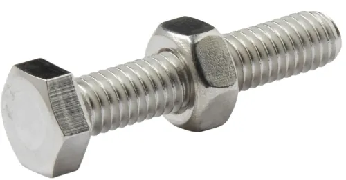 Болт Стройбат с гайкой и шайбой метрический из оцинкованной стали, DIN933, 6×40мм, 6шт. / крепеж