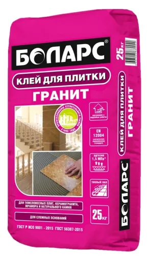 Клей Боларс Гранит для теплого пола, 25кг, цементный