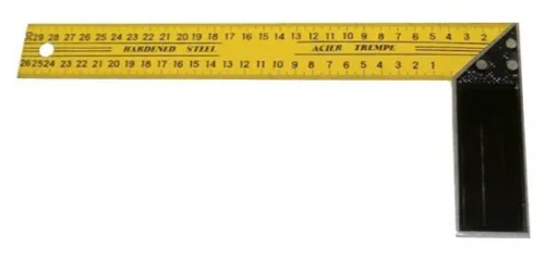 Угольник строительный 888, нерж. сталь, 250мм, желтый