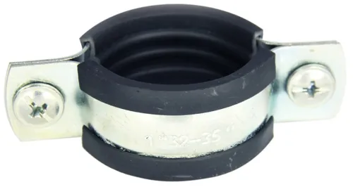 Хомут сантехнический MasterProf / МастерПроф для труб диаметром 20-23мм (1/2") с резиновым уплотнением, шурупом и дюбелем, из оцинкованной стали / крепеж