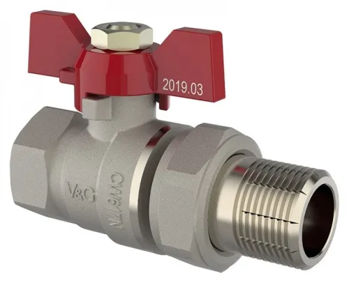 Кран шаровый V&G Optima VG-104103, латунь, ручка-бабочка