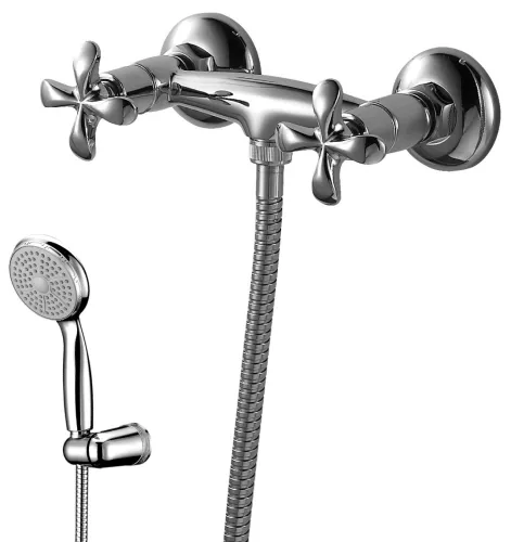 Смеситель Lemark / Лемарк Flora LM0103C для душа, двухрычажный, без излива, из латуни, цвет хром / сантехника