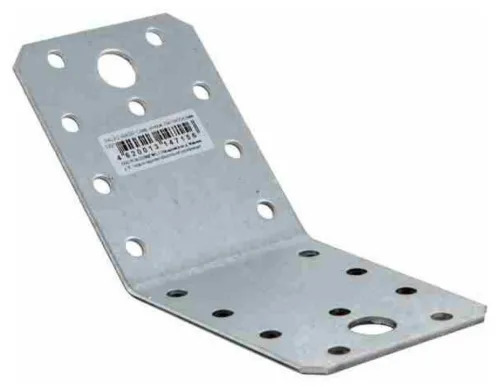 Крепежный уголок Rock Solid Connection / Рок Солид Конекшн для стропильного соединения 135 градусов, из оцинкованной стали, серый, 70х70х55х2мм / строительство и ремонт