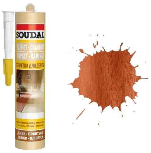 Герметик акриловый Soudal / Судал паркетный, цвет махагон, 280мл / строительство и ремонт