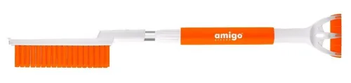 Щетка автомобильная Amigo / Амиго Grande со скребком, телескопическая, из пластика, длина 750мм / автотовары