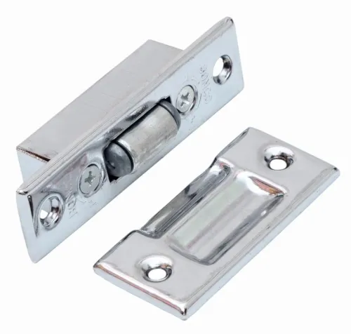 Защелка дверная СКОБЯНОЙ роликовая, из металла, цвет хром / фурнитура для мебели