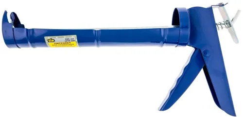 Пистолет для герметика 888 полузакрытый, в металлическом корпусе, синий, 310мл, длина 228мм / инструменты для ремонта и строительства