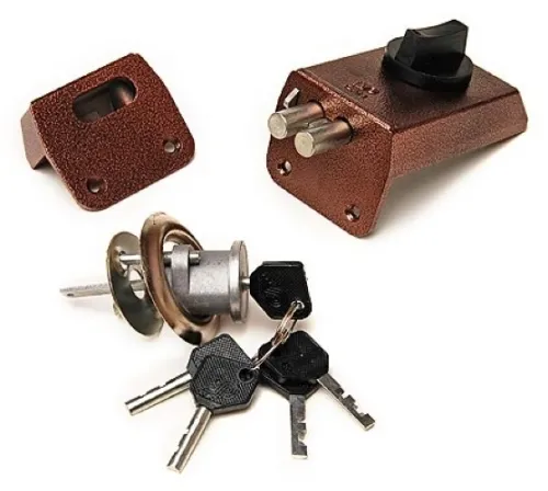 Замок накладной Просам ЗНД-1-А дверной, металлический, цвет бронза, размером 100х64мм / средства защиты