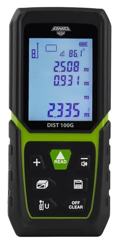 Лазерный дальномер AMO DIST 100G, зеленый луч, 100м, ±2мм