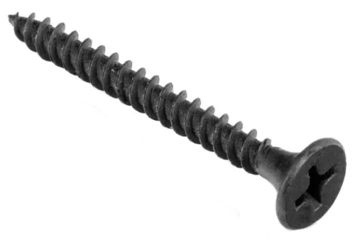 Саморез Стройбат для гипсокартона по металлу с потайной головкой из стали черный 3.5х35мм, PH2, 30шт. в упаковке / крепеж