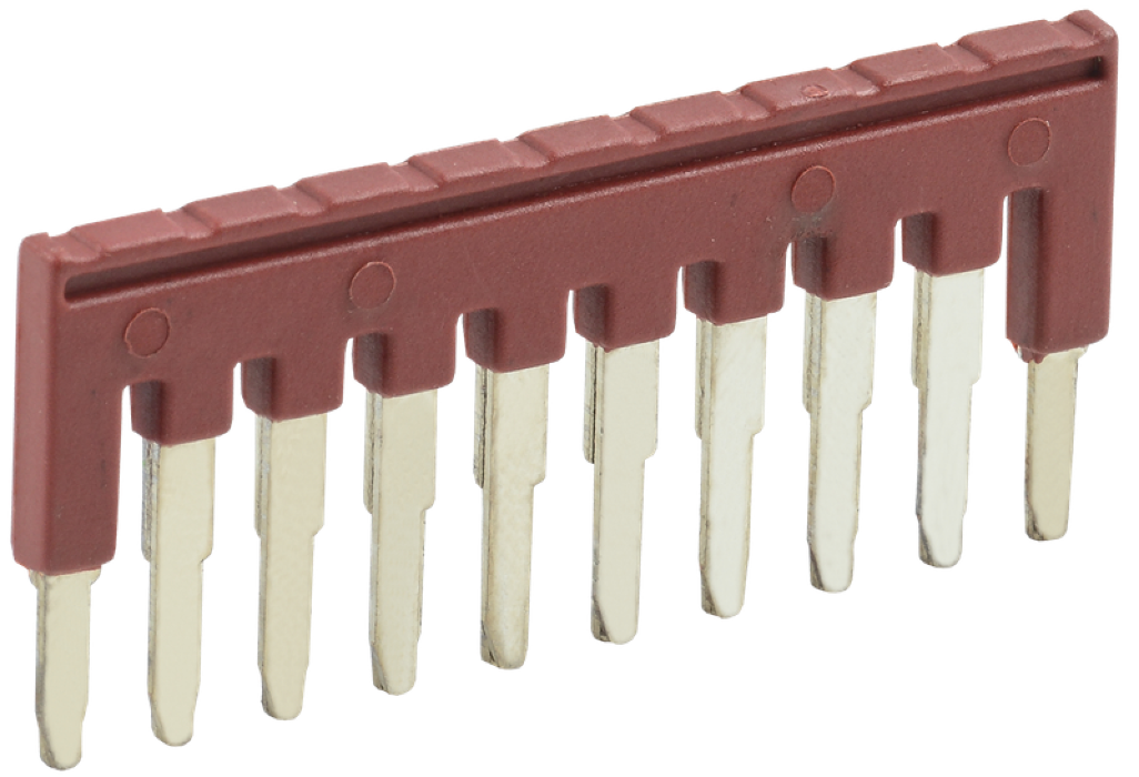 Перемычка для клеммной колодки IEK / ИЭК для КПИ-2.5мм2 10PIN, красная, 24А 800В / электрика