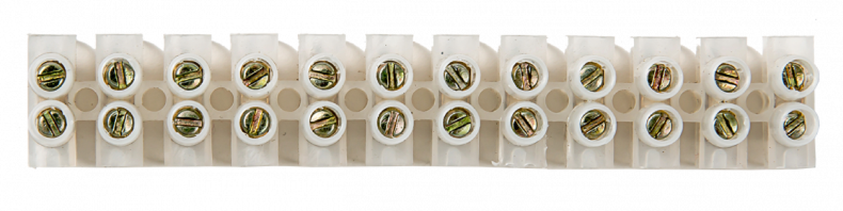 Клеммная колодка IN HOME / Ин Хоум КЗВ 10-12 винтовая, в корпусе из пластика белая, 10 пар, сечение 2.5-6мм2, 10А / электрика