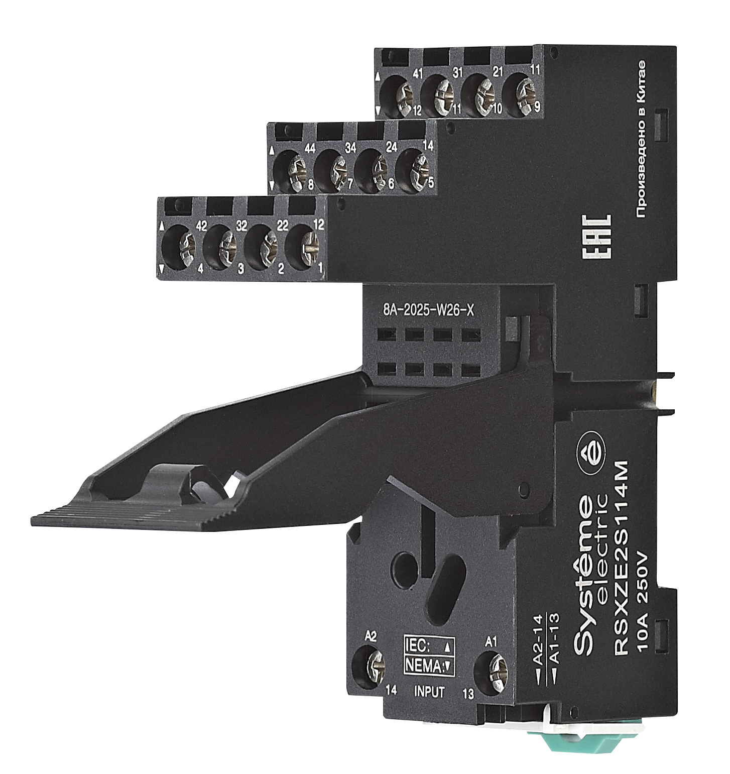 Розетка для реле Systeme Electric / Систем Электрик SXZE2S114M в пластиковом корпусе, черный, 10А, 250В / электрика