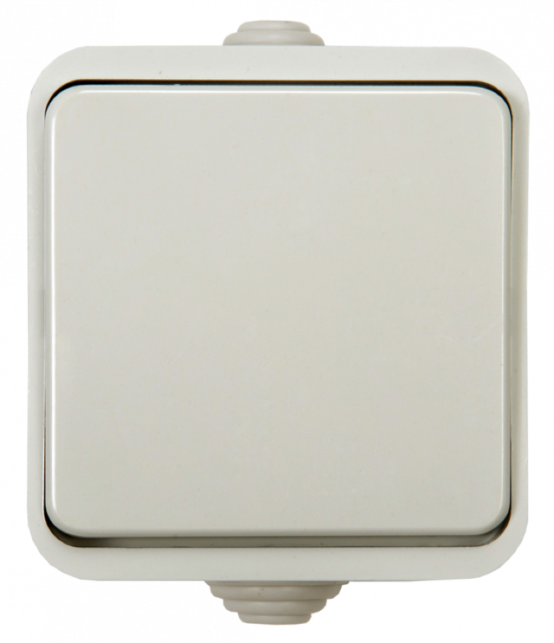 Выключатель IN HOME / Ин Хоум Aqua 3100, полугерметичный белый, ОУ, 10А IP44, 64х80х53мм одноклавишный, 4690612000428 / переключатель