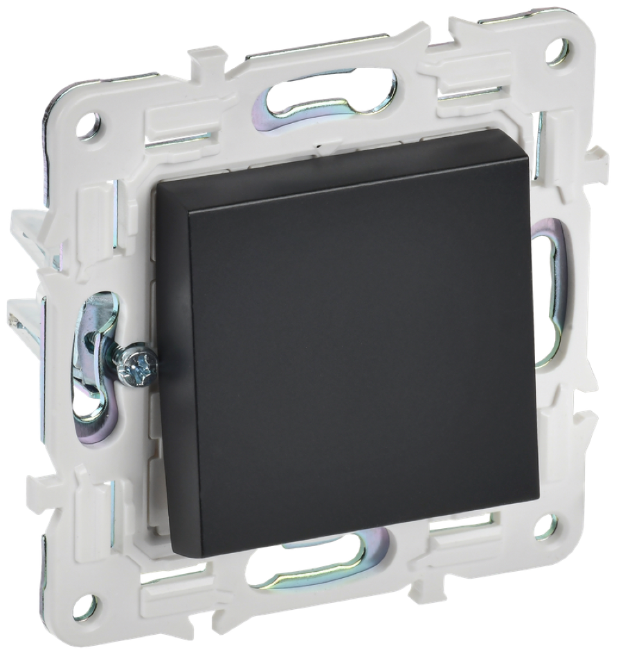 Выключатель IEK / ИЭК Skandy SK-V01Bl, скрытой установки, 10А 230В IP20, черный 75х75х37.5мм, одноклавишный SK-V10-0-10-K02 / переключатель