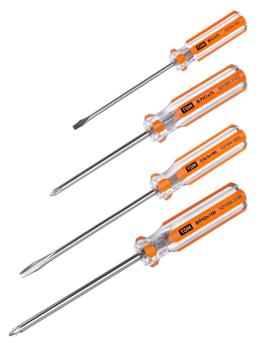 Набор отверток TDM Electric / ТДМ Электрик Гранит в блистере, 4 предмета / инструменты