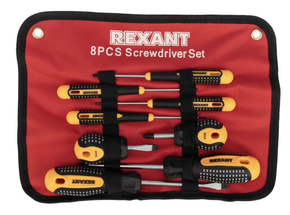 Набор отверток REXANT / Рексант в тканевом чехле, 8 предметов / инструменты