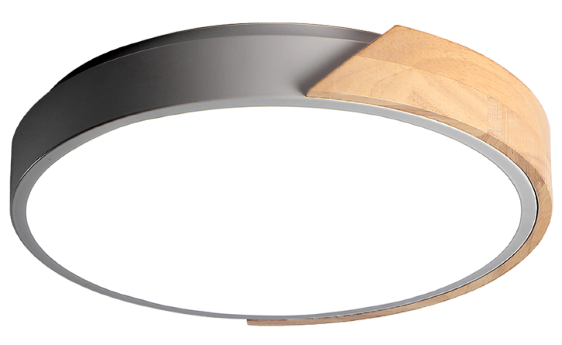Светильник потолочный Jazzway / Джазвэй PPB Scandic-R светодиодный, в стальном корпусе с деревянной планкой, мощностью 36Вт, 4000К, IP20, размером 385x60мм / освещение