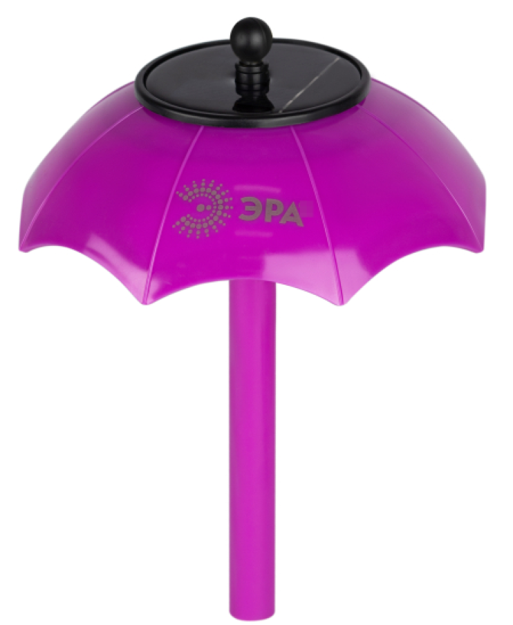 Уличный светильник ЭРА ERASF22-53 Зонтик Диско грунтовый с встроенным аккумулятором на солнечной батарее в корпусе из ПВХ, высота 320мм, IP44 / освещение