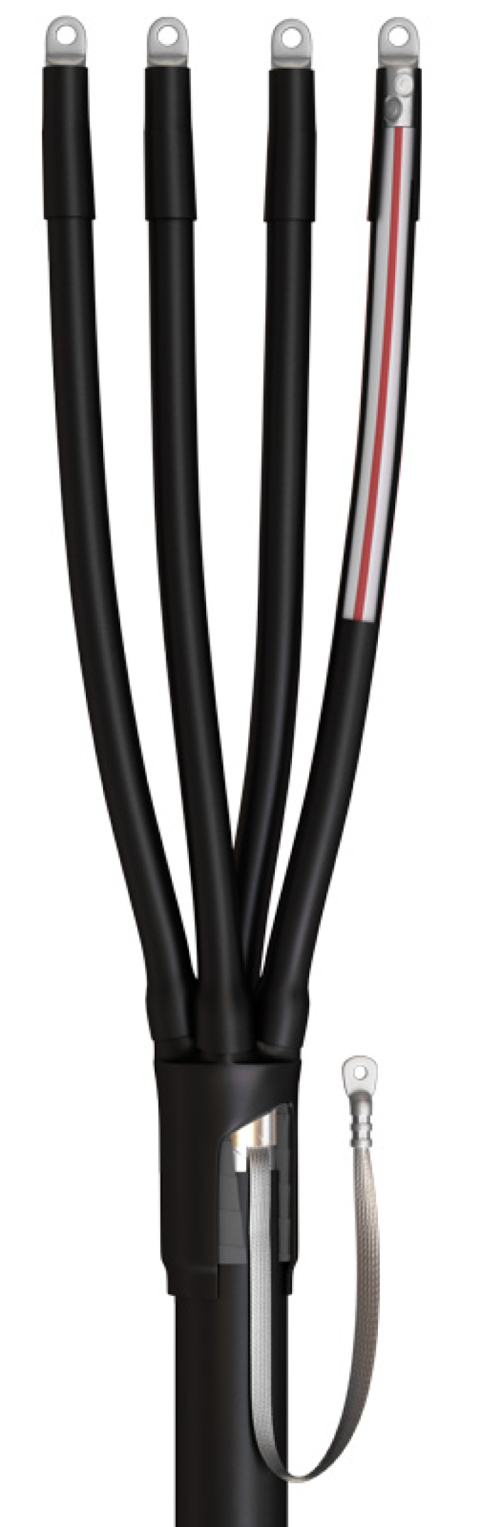 Муфта кабельная концевая КВТ 4ПКТп(б)-1 с болтовыми наконечниками, изоляция пластик, черная, 655мм, 25/50мм2, 4 жилы / электрика