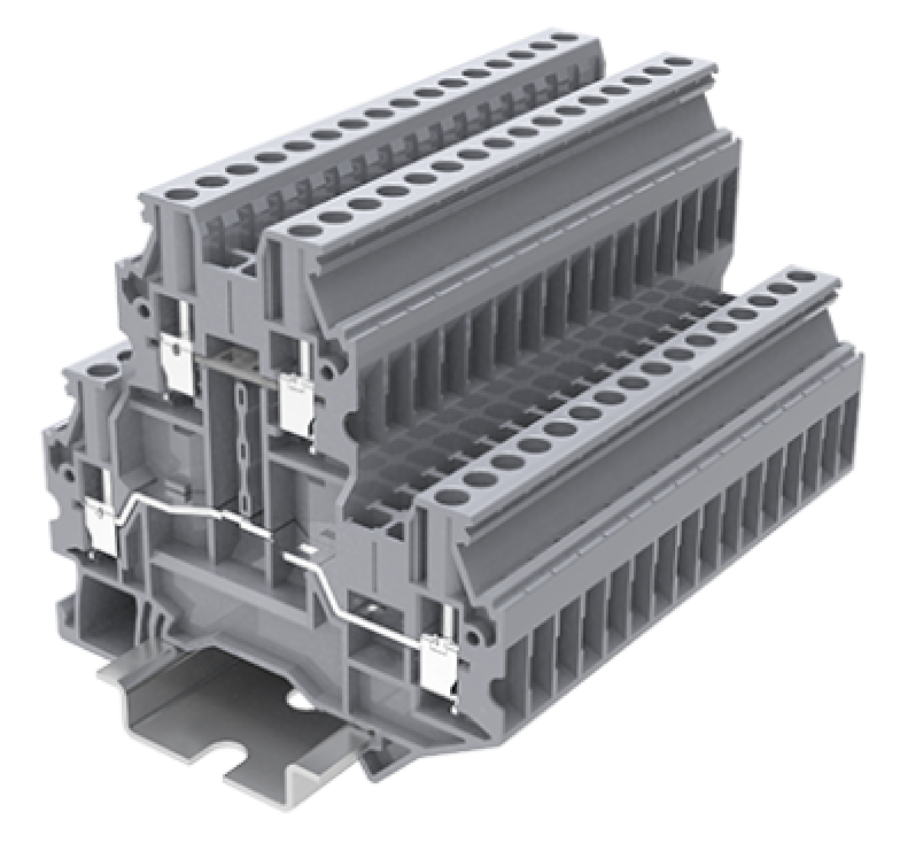 Клемма для проводов Supu / Супу TU двухуровневая винтовая, серая, 2.5мм2, 1шт. / зажим