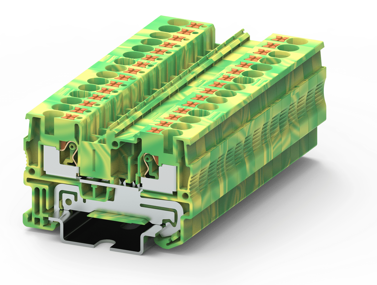 Клемма для проводов Supu / Супу TP 1-1 с заземлением, push-in, желто-зеленая, 4мм2, TP4-2-PE, 1шт. / зажим