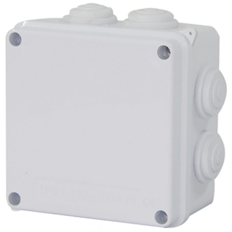 Распределительная коробка Stekker / Стеккер EBX30-02-65 наружная светло-серая, 100х100х70мм, IP65, 39554 / монтажная