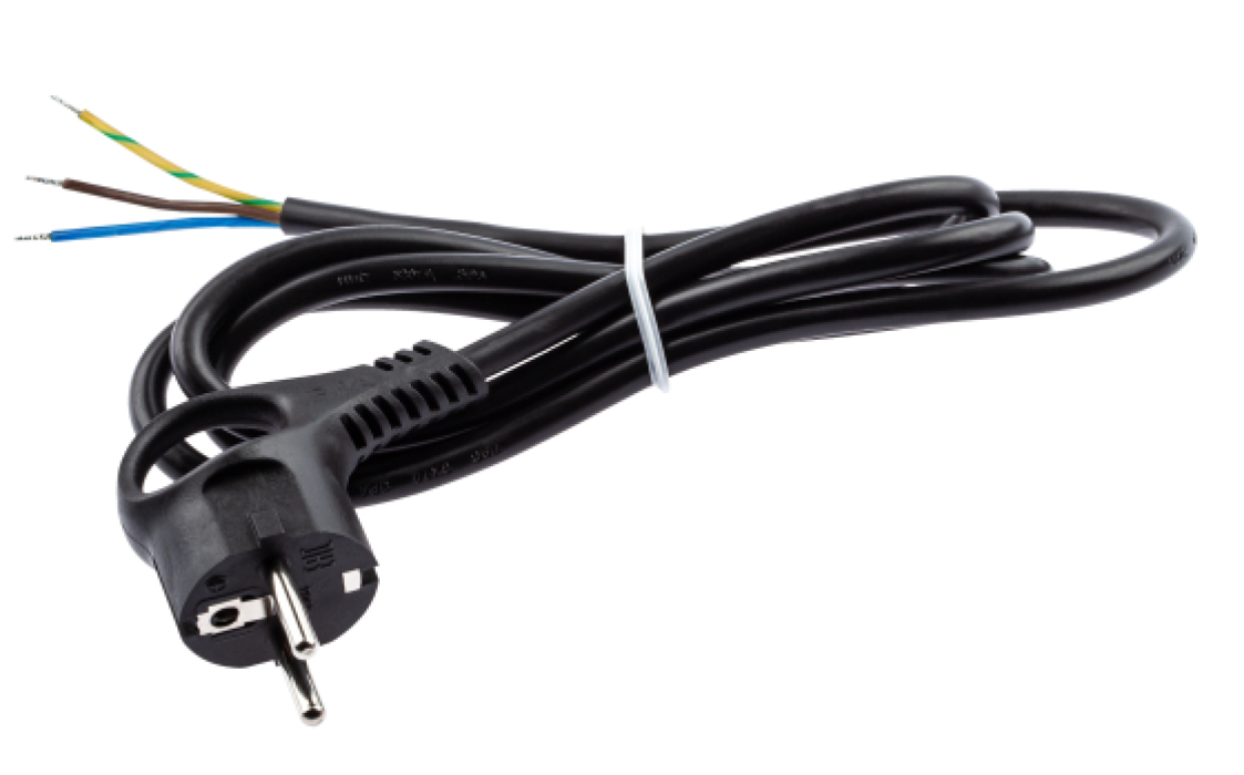 Шнур сетевой ЭРА U-3x1-3m-B с круглой вилкой, с заземлением, трехжильный, черный, длиной 3м / электрика