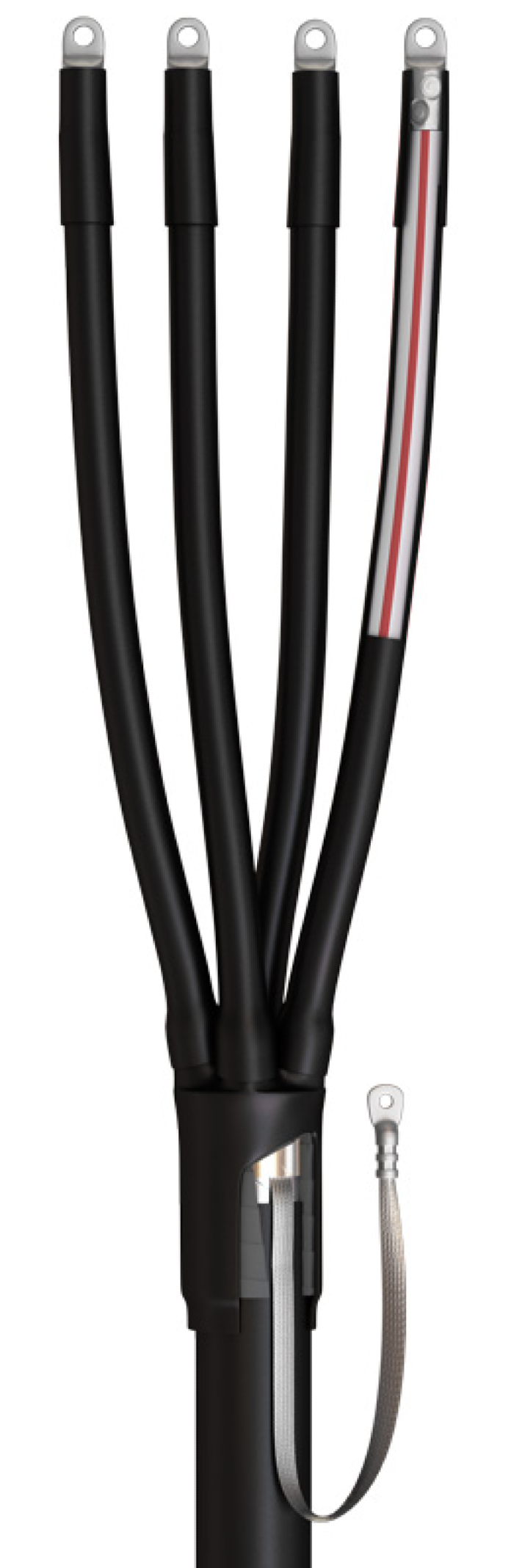 Муфта кабельная концевая КВТ 4ПКТп-1 с болтовыми наконечниками, изоляция пластик, черная, 655мм, 150/240мм2, 4 жилы / электрика