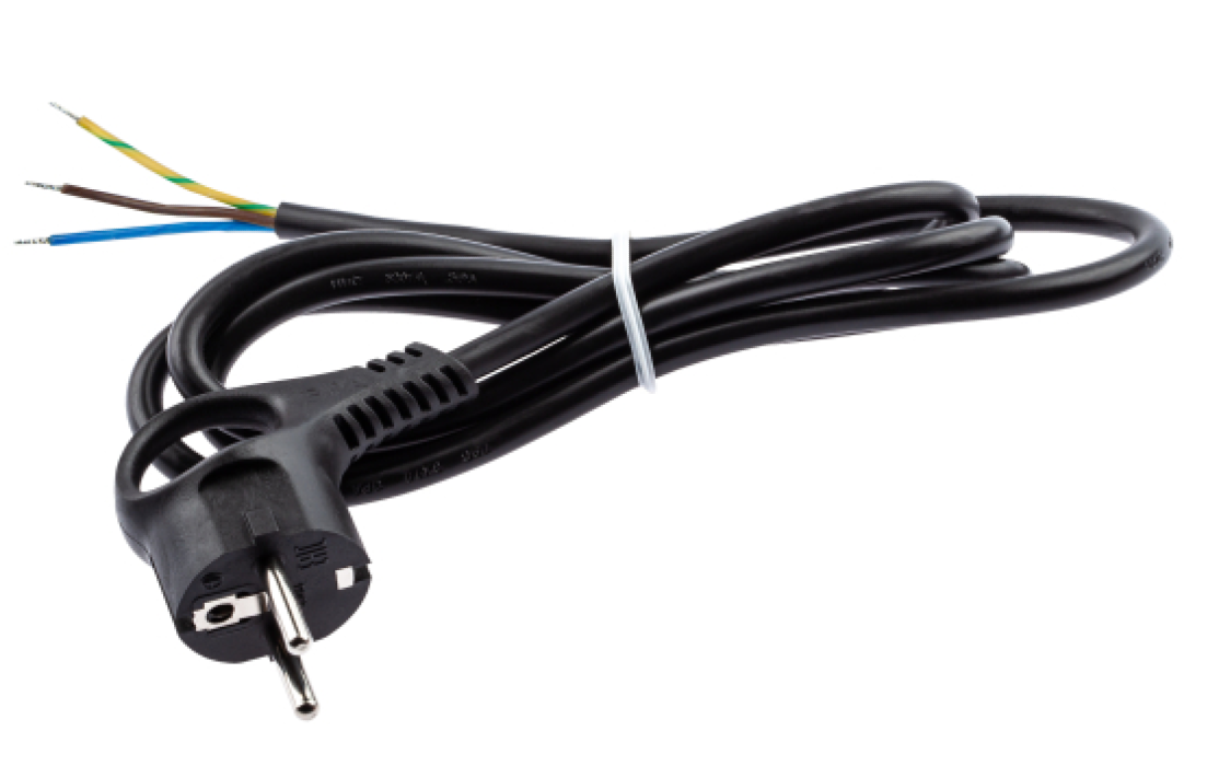 Шнур сетевой ЭРА U-3x1-5m-B с круглой вилкой, с заземлением, трехжильный, черный, длиной 5м / электрика